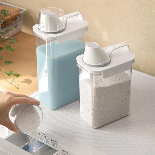 Refillable Laundry Detergent Dispensers with Labels